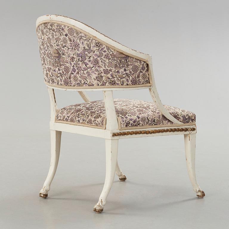 A late Gustavian circa 1800 armchair by Fredrik Ahlström.