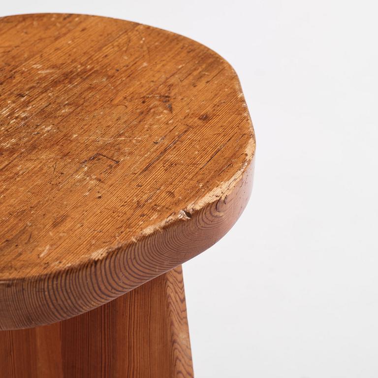 David Rosén, a Swedish Modern "Berga" pine stool, Nordiska Kompaniet, 1940s.