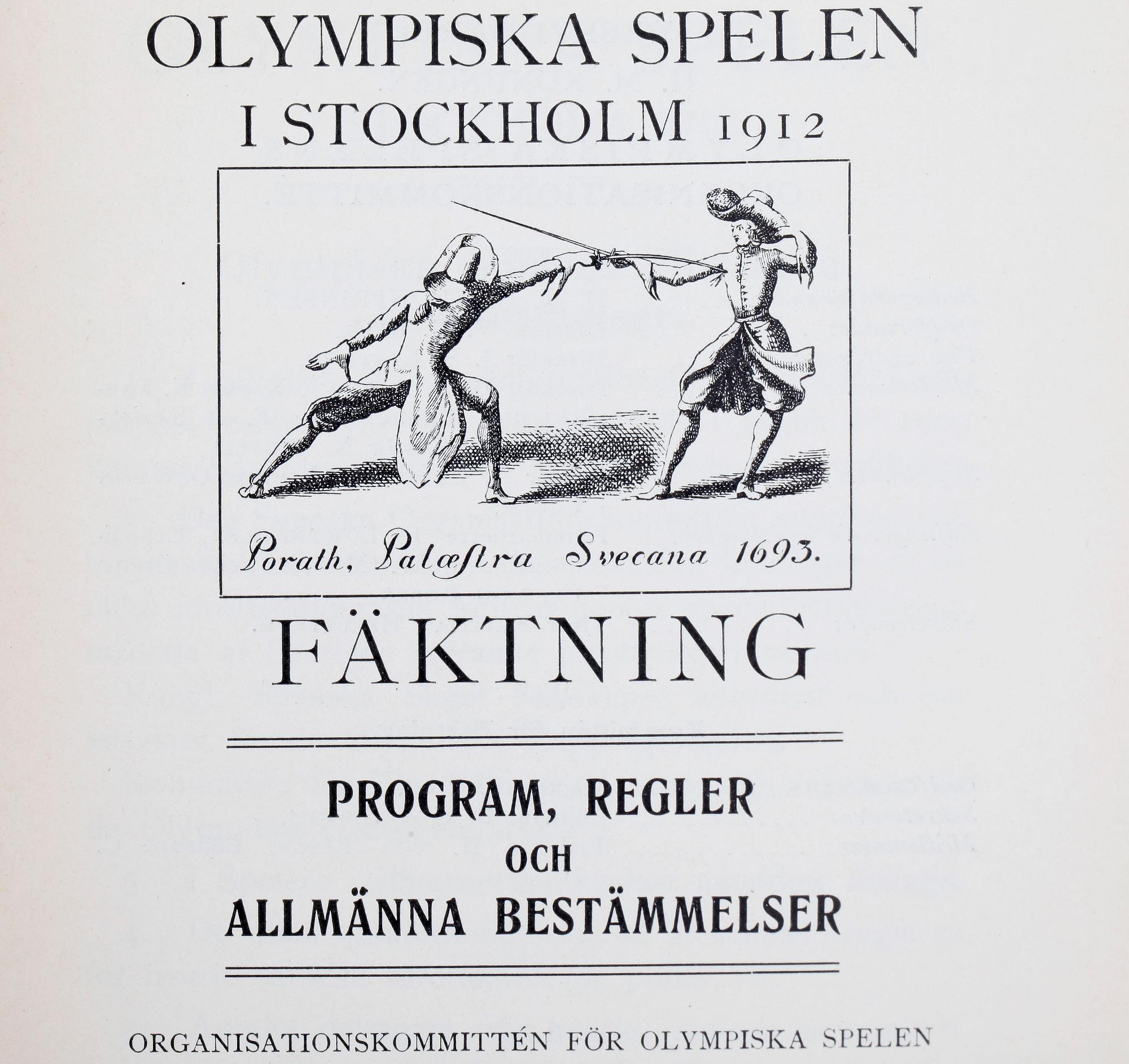 PROGRAM, 14 st, V olympiaden, olympiska spelen i Stockholm 1912.
