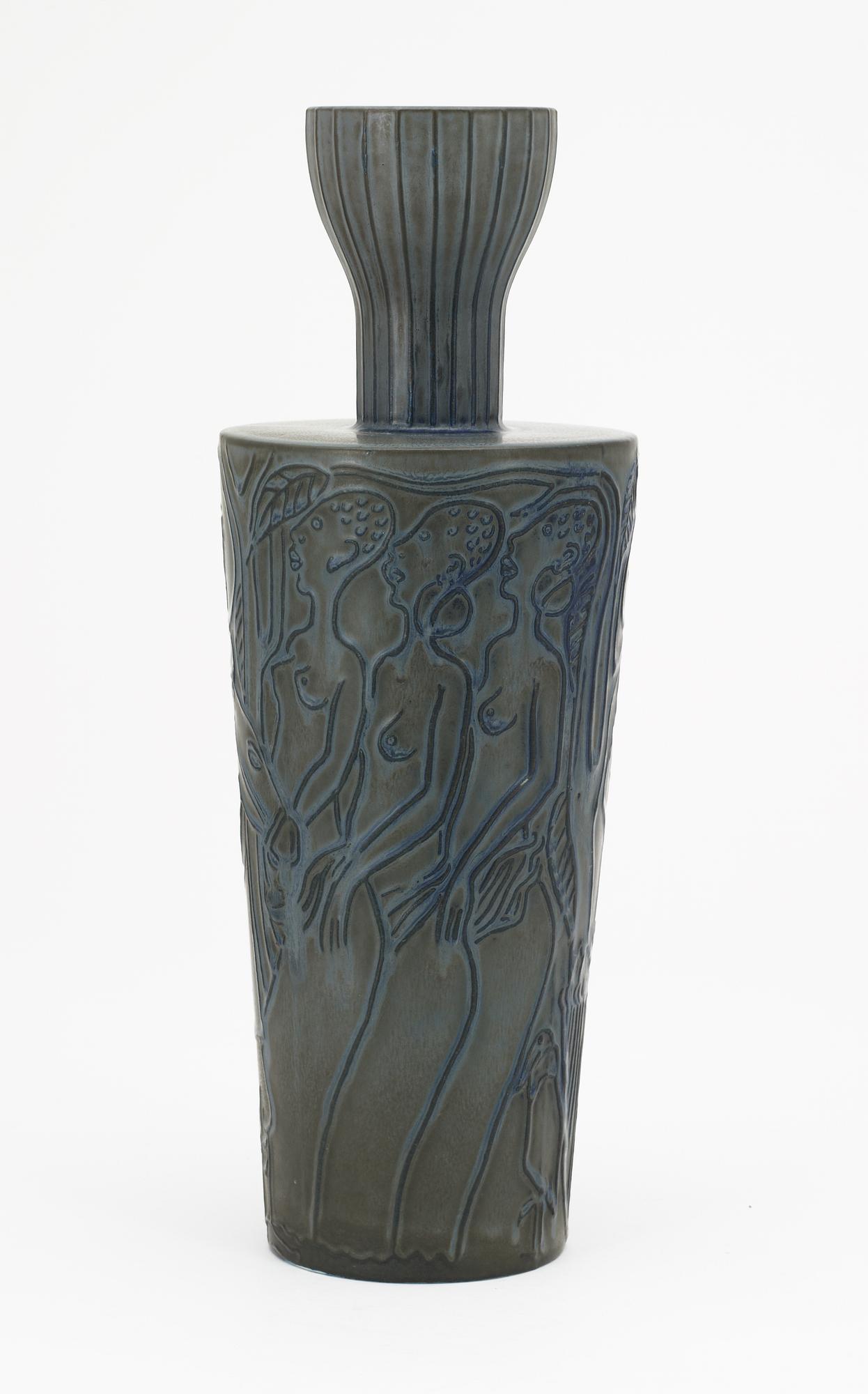 A Stig Lindberg stoneware vase, Gustavsberg 1940's-50's.