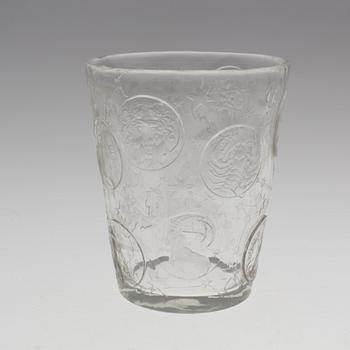 VERA LISKOVÀ, an engraved glass vase from Lobmeyer, 1940's.