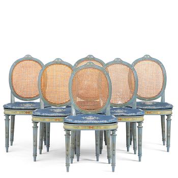 333. Carl Malmsten, a set of six Swedish Grace chairs, cabinetmaker Albin Johansson, Stockholm, for Villa Kvikkjokk, 1927.