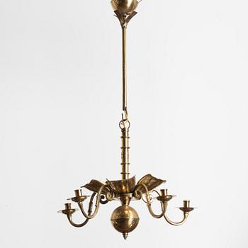 Lars Holmström, a brass chandelier, Arvika, mid-20th Century.
