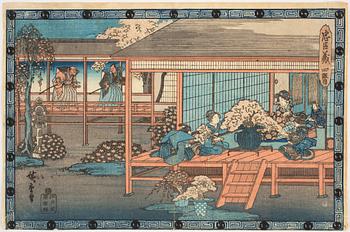 Ando Utagawa Hiroshige, woodblock print in colours, signed.