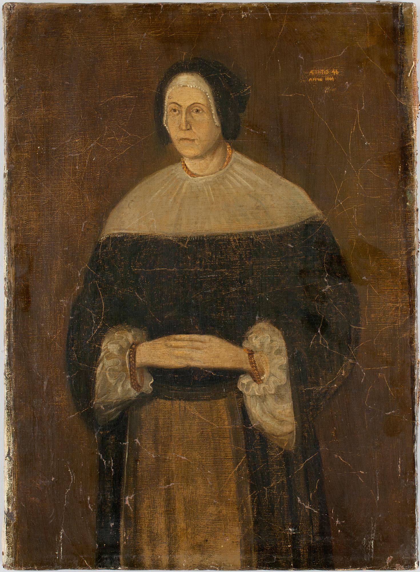 OKÄND KONSTNÄR, olja på duk, dat 1664.