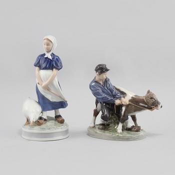 FIGURINER, 2 st, porslin, Royal Copenhagen, 1900-talets andra hälft.