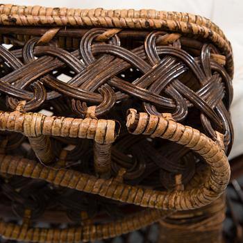 A 1970s rattan 'Peacock chair'.