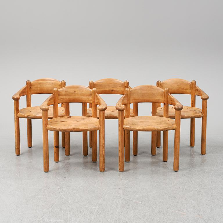 A group of five pine chairs, , Rainer Daumiller, Denmark, 1960/70s.