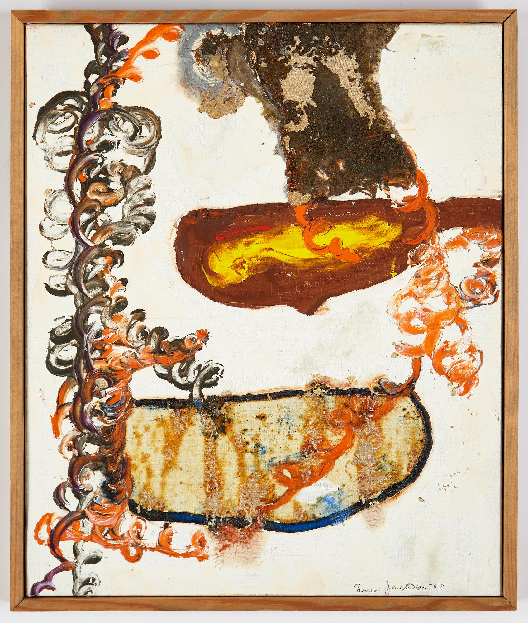 Rune Jansson, oil on canvas, signed and dated -58.