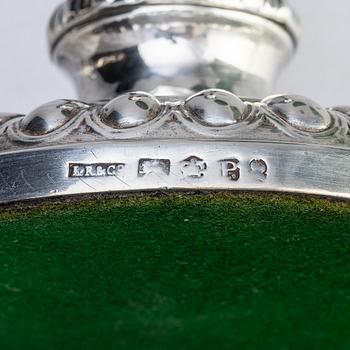 Four English silver candlesticks, marks of John Roberts & Co, Sheffield 1808.