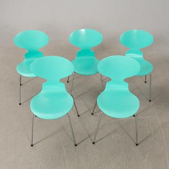 Arne Jacobsen, stolar 5 st, "Myran", Fritz Hansen, 1993.