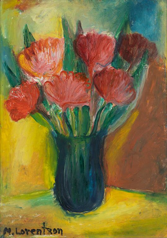 Monica Lorentzon, Still Life with Red Flowers.