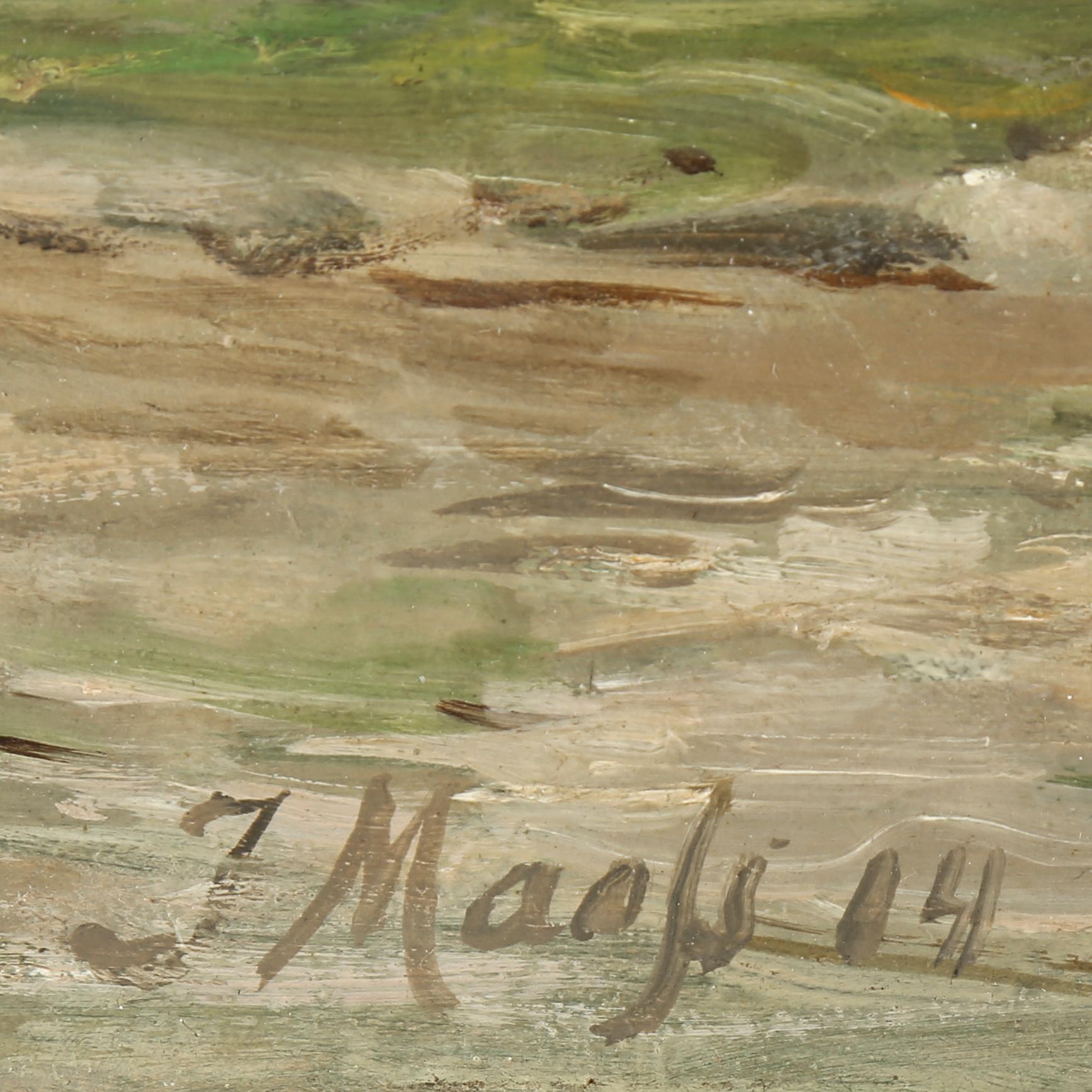 OKÄND KONSTNÄR, olja på pappannå Tyskland, signerad J Mao.. Daterad-14.