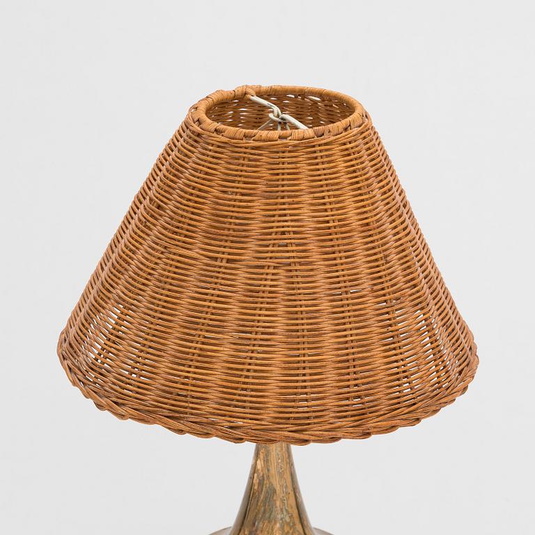 Bordslampa, mässing, 1900-talets mitt.