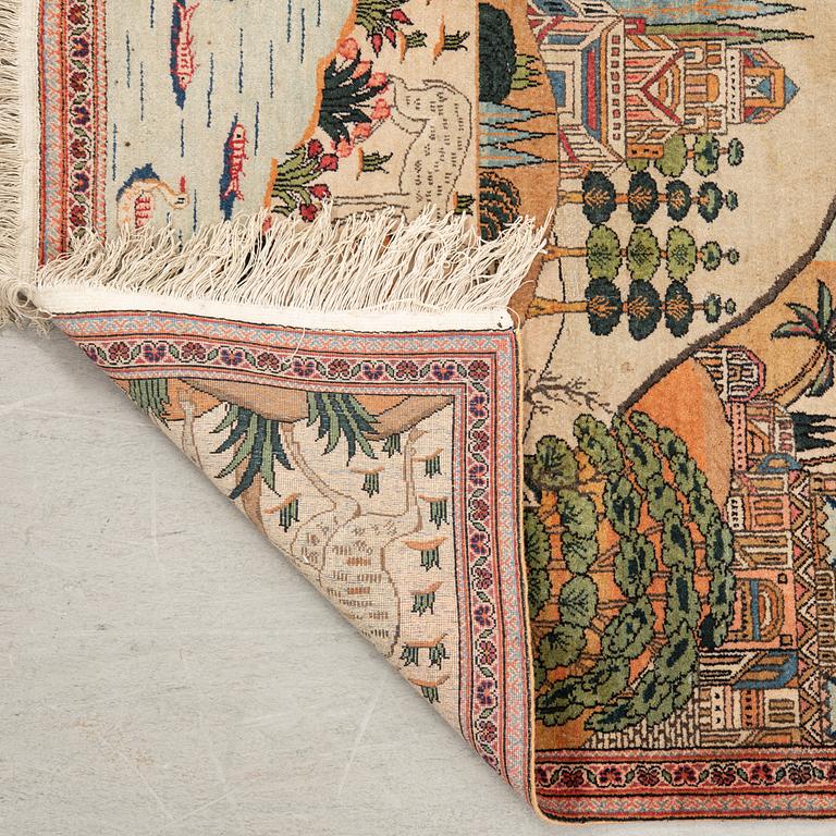 Isfahan rug semi-antique approx. 166x89 cm.