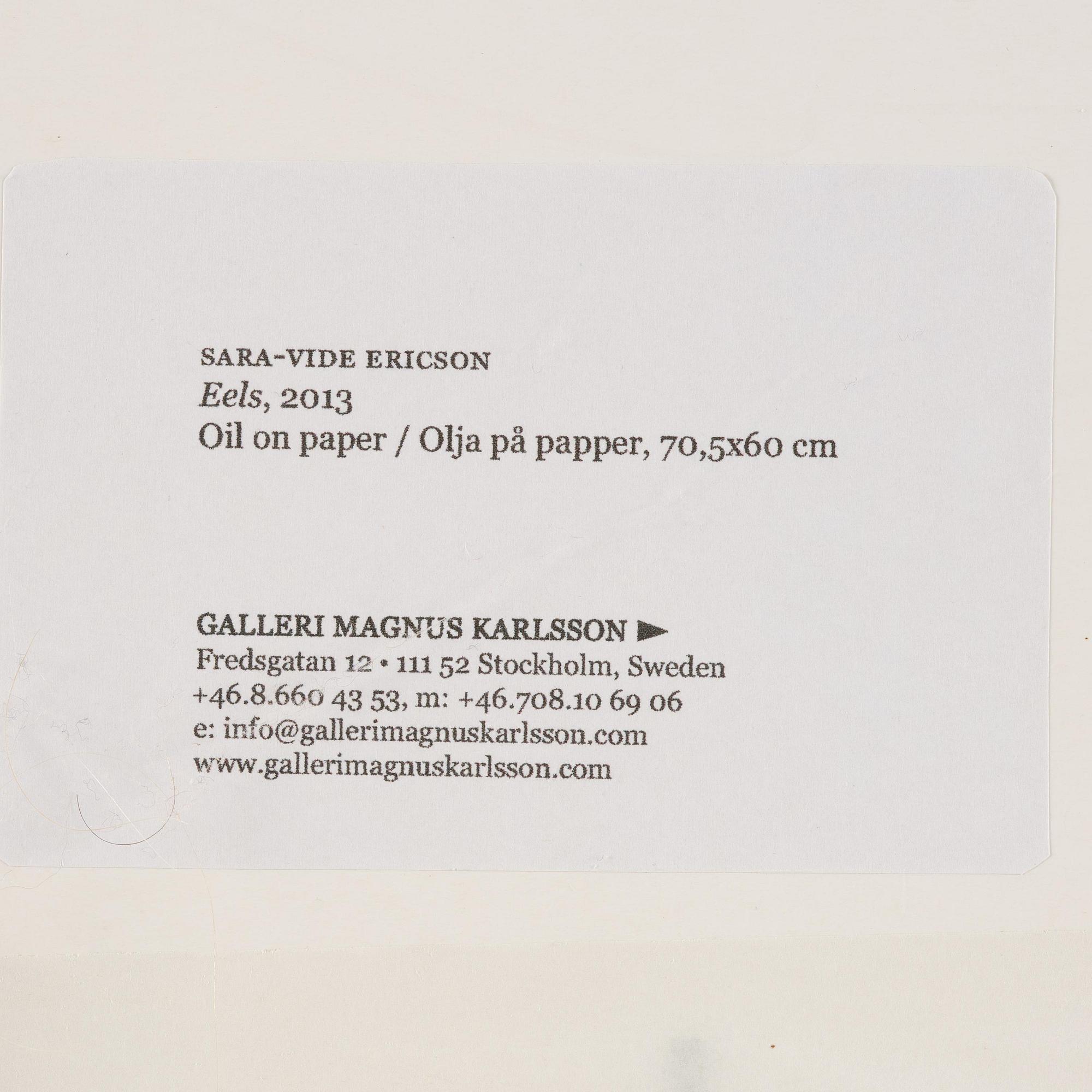 Sara-Vide Ericson, "Eels".