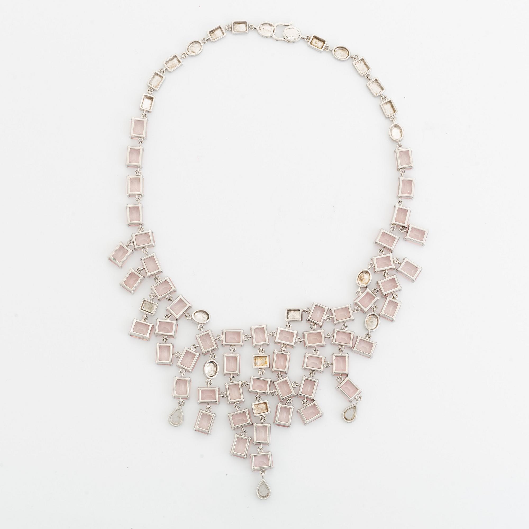 Efva Attling, Collier, silver med rosenkvarts. - Bukowskis