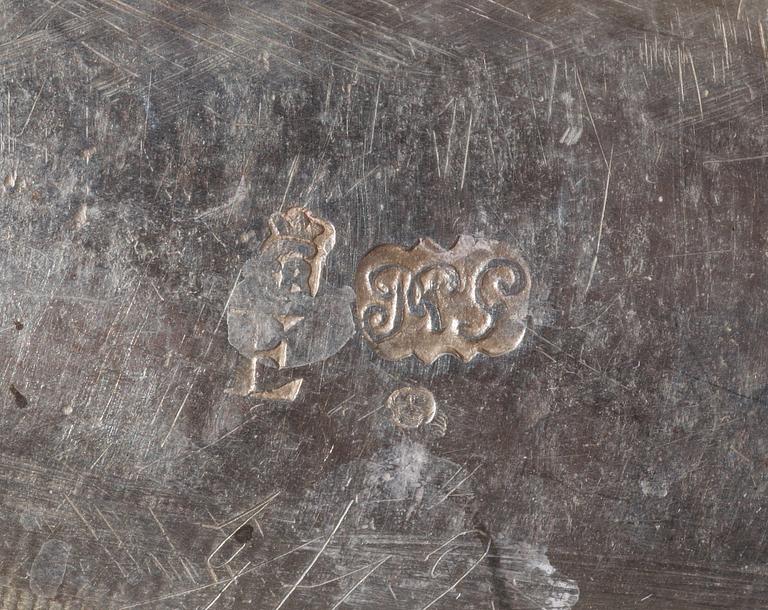 A Swedish 18th century silver coffee-pot, makers mark of Mathias Grahl, Gothenburg 1764.