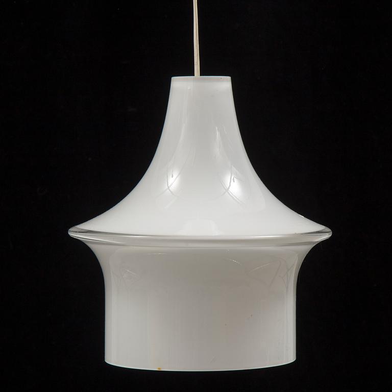 LISA JOHANSSON-PAPE, a pair of 'Pagodi' ceiling lights in glass, from Iittala, Finland.