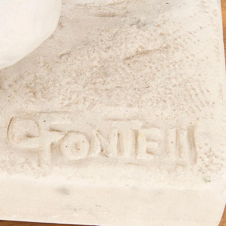 Carl Emil Fontell, skulptur signerad marmor.