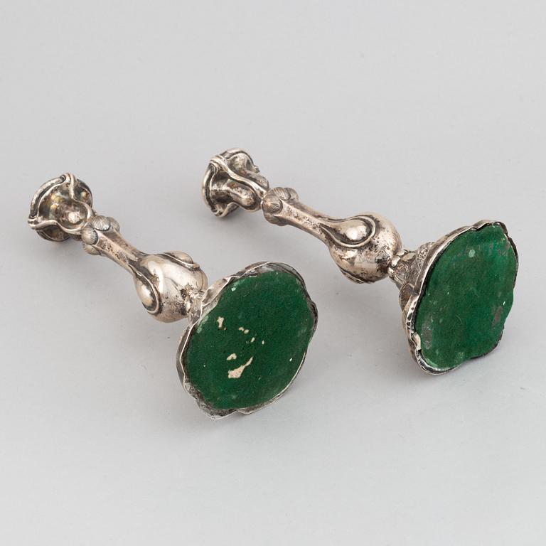 Gustaf Dahlgren, ljusstakar, ett par, silver, Malmö, 1860.