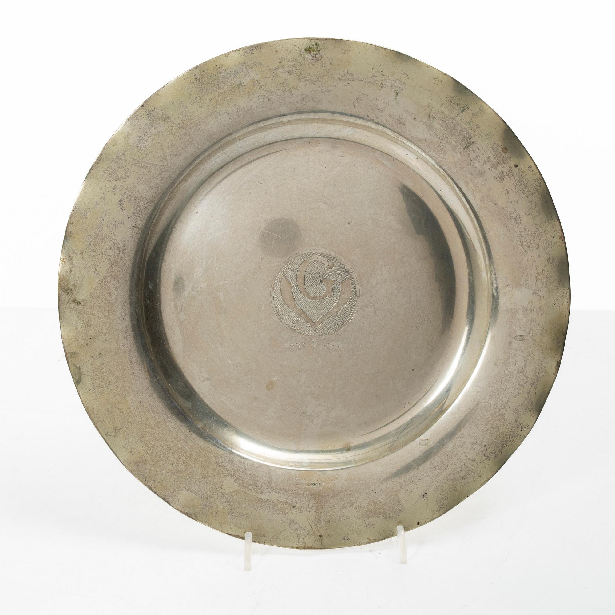 Three silver dishes, Sweden, 1910-32.