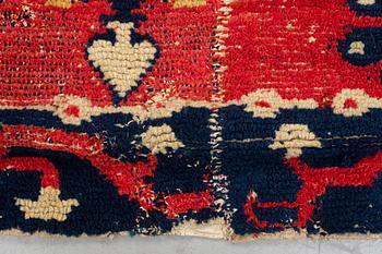 Matta/sängtäcke, antik Alpujarra, ca 228 x 169 cm, Andalusien, Spanien, daterad 1776.