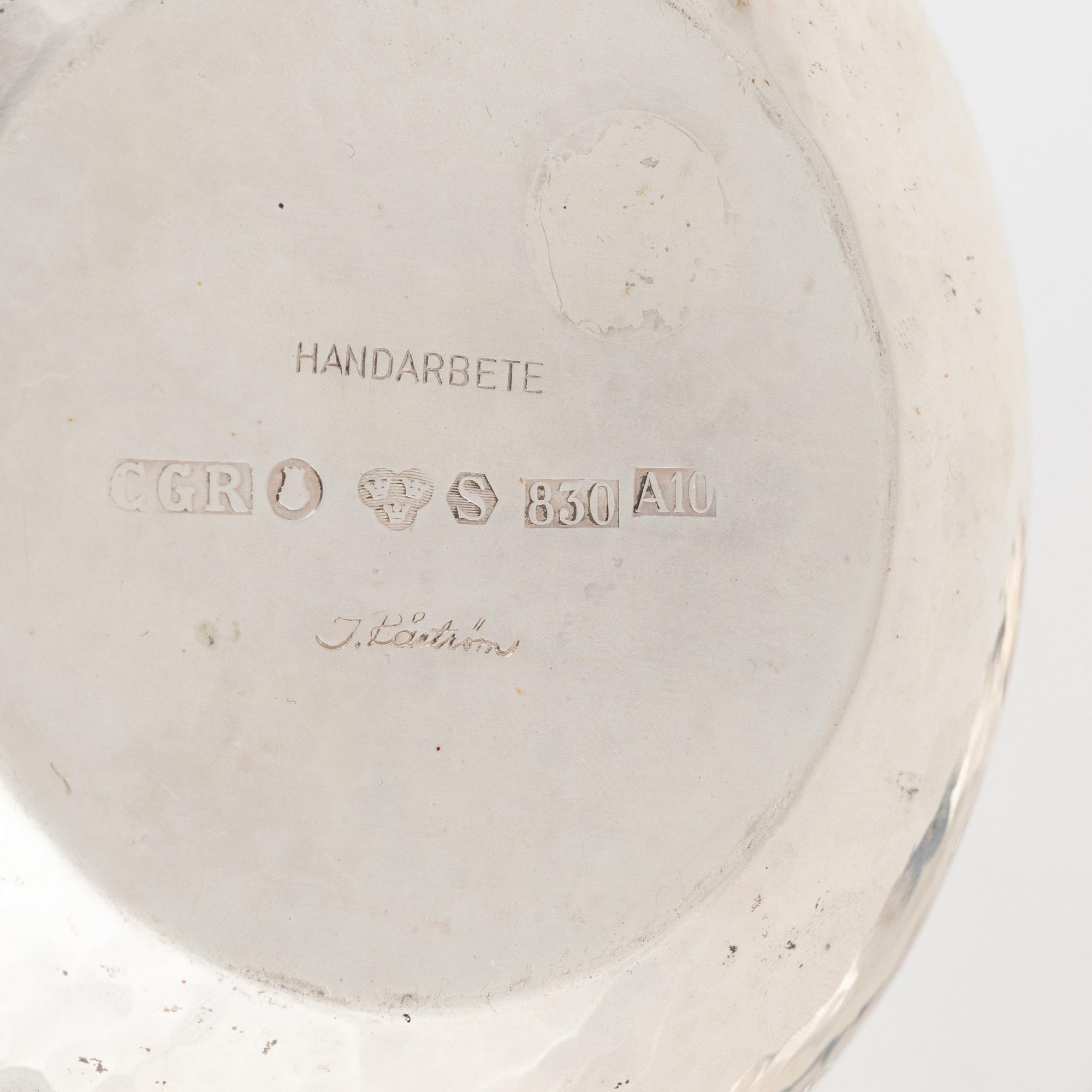 Skålar, 4 st, silver, GAB, MGAB samt Råströms silver- o nysilverfabrik, 1964-1986.