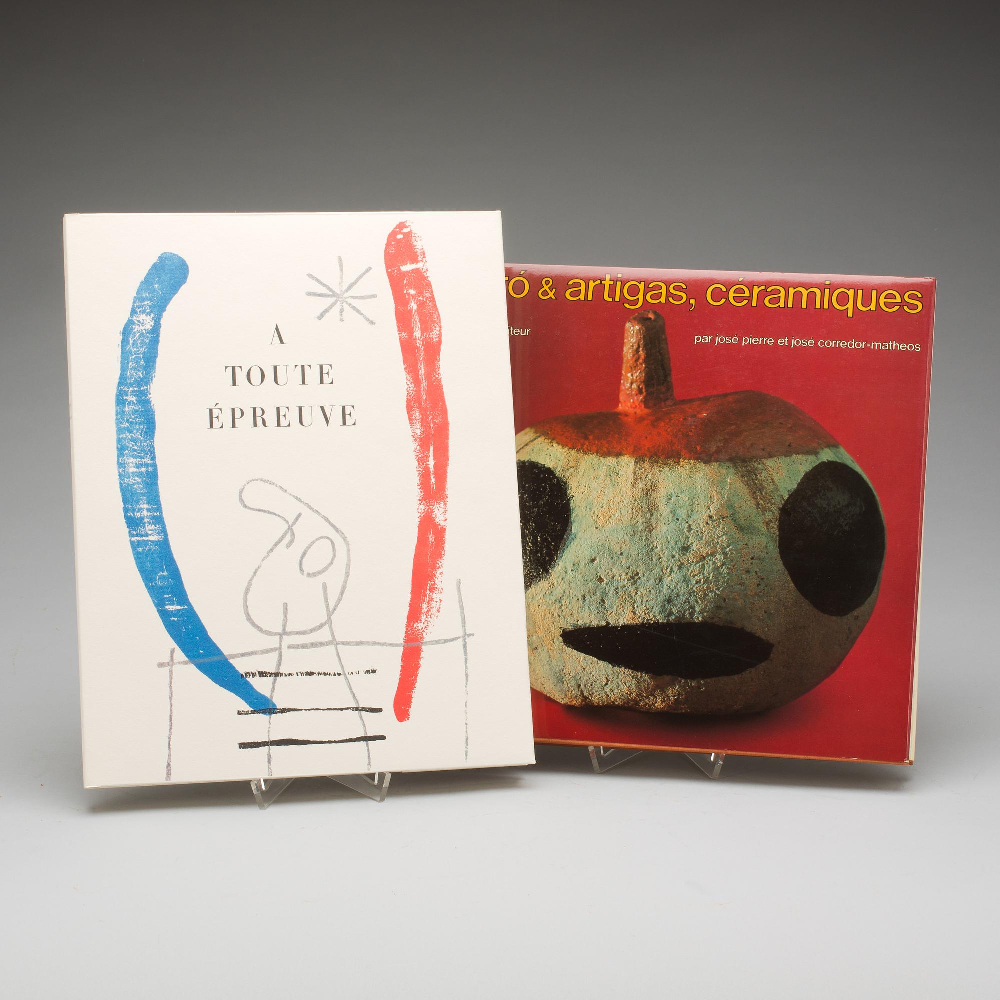 BÖCKER, 2 st. Bl.a. "A toute épreuve. Gravures sur bois de Joan Miró". Av Paul Éluard,  New York, 1984.