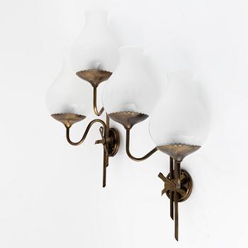 Harald Notini, wall lamps 1 pair, model "8589", Arvid Böhlmarks Lampfabrik, 1940s.