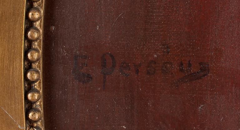 EDVARD PERSÉUS, ett par, olja på duk, sign E. Perséus, 1800-tal.