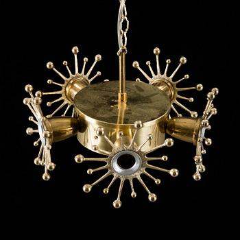 A 1960's/70's brass ceiling lamp.