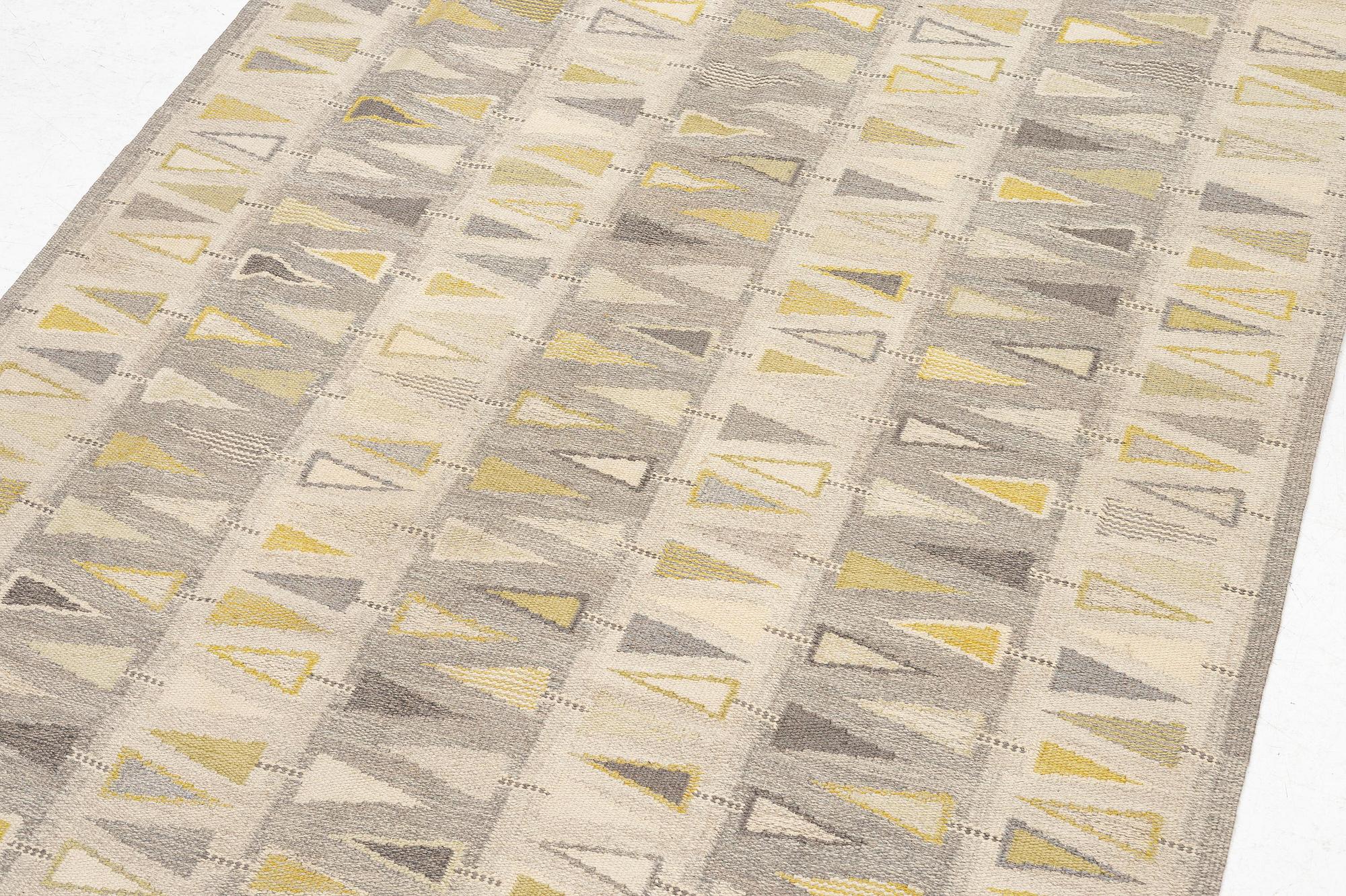 Ingrid Dessau, a carpet, 'Pilevall', flat weave and tapestry weave, c. 258 x 173 cm, signed KLH ID.