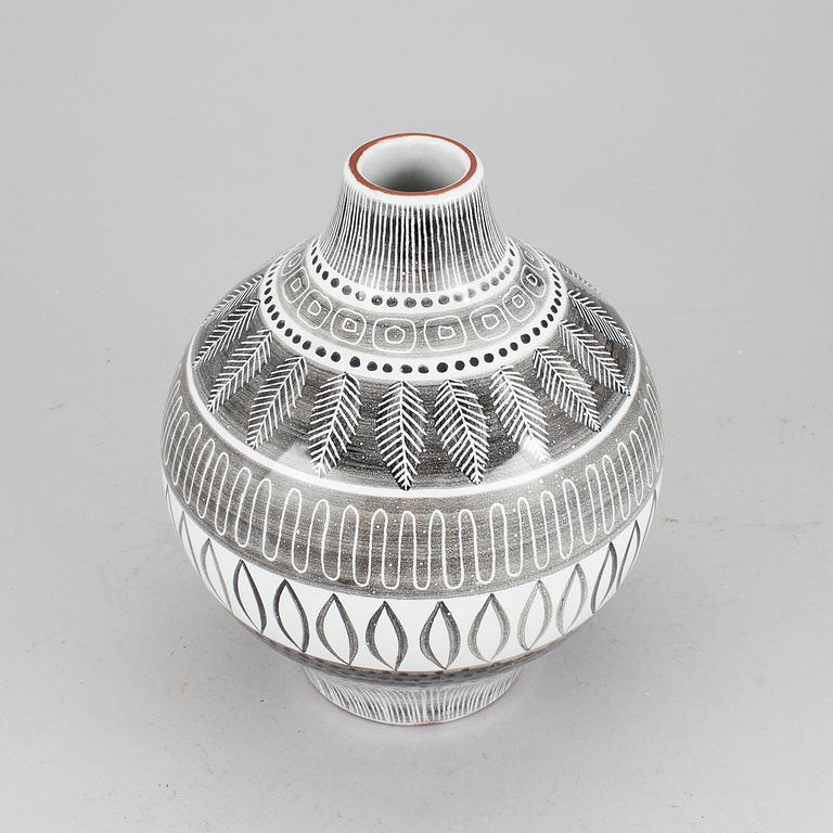 A ceramic vase "Grafika" by Ingrid Atterberg for Upsala-Ekeby, 1950s.