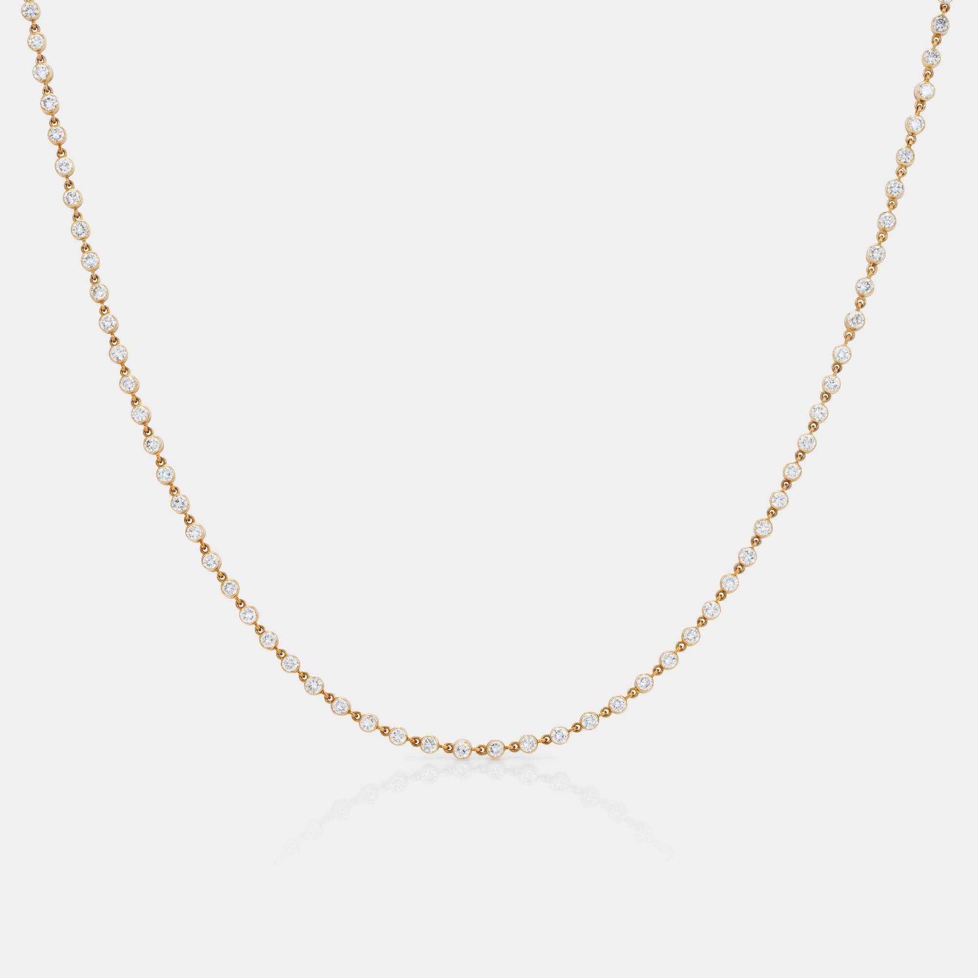 COLLIER, signerat Cartier London, med briljantslipade diamanter totalt ca 9.30ct.