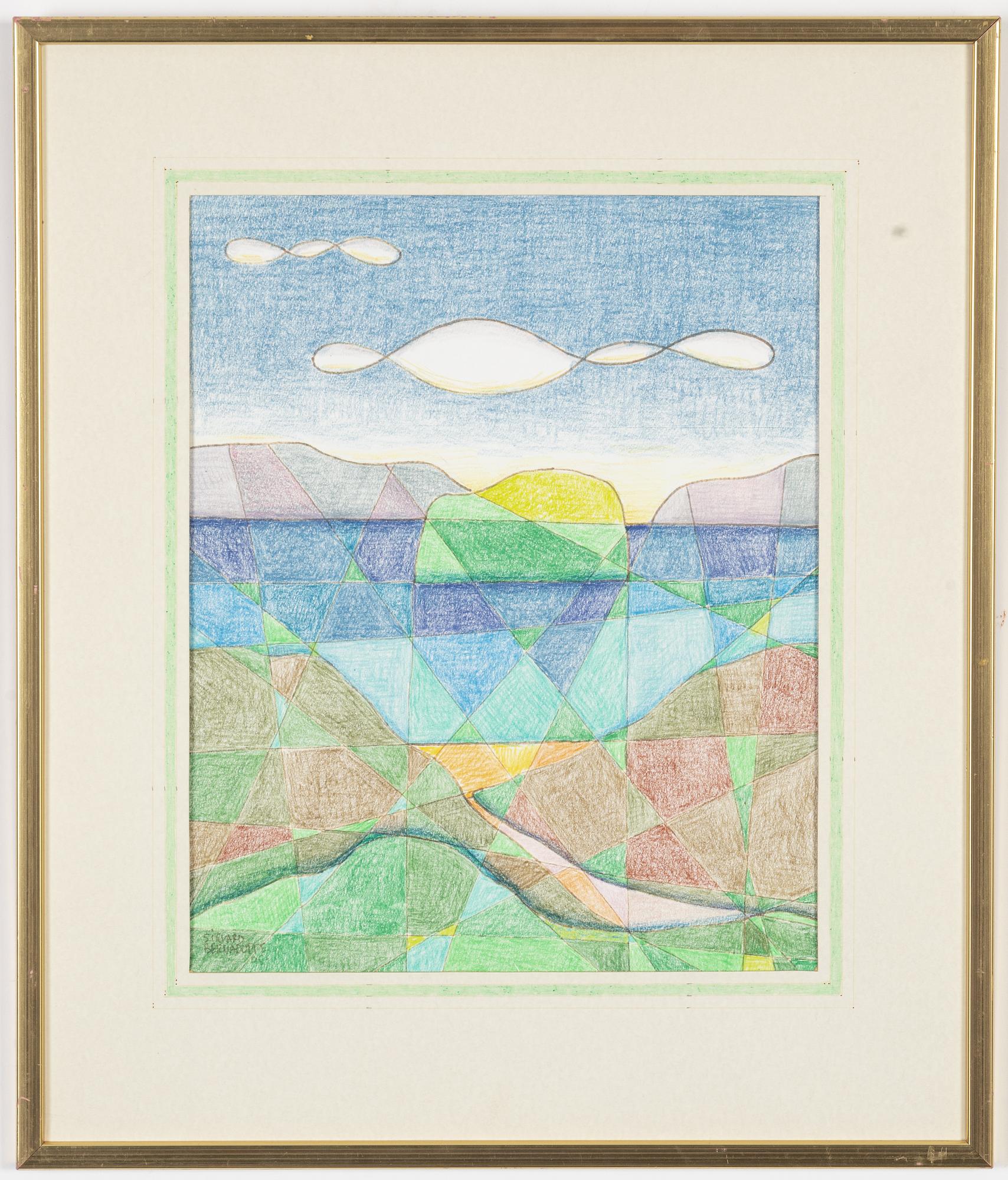 Sigvard Bernadotte, chalk on paper, signed and dated -95?.