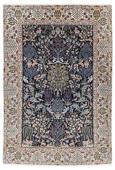 410. A part silk Nain rug, so called 4 Laa, c 243 x 463 cm.