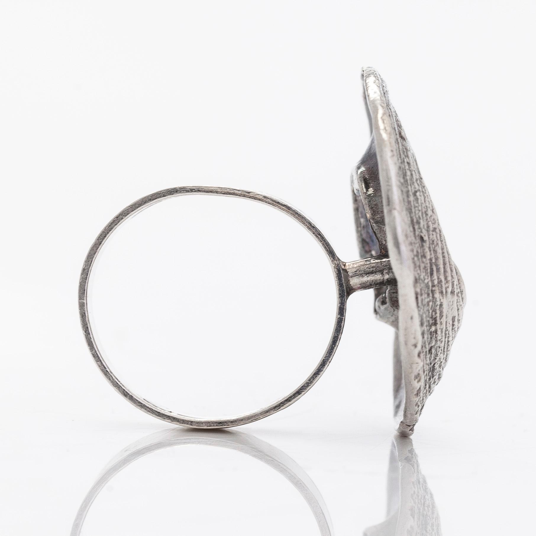 Helky Juvonen, a sterling silver ring, Westerback, Helsinki 1972.
