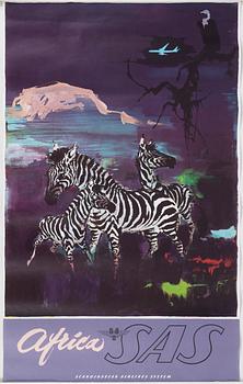 Otto Nielsen, affisch, Scandinavian Airlines System.