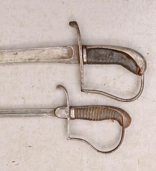 HUGGARE m/1852 för postiljon och VÄRJA, s k släpsabel, trol Sverige 1800-tal.