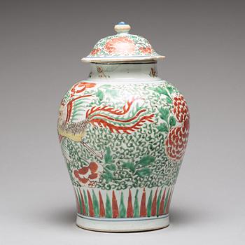 A wucai Transitional vase, 17th Century.