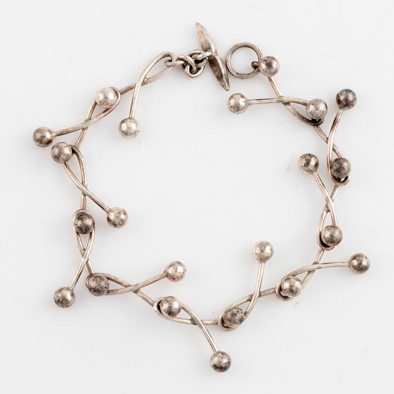 Niels Erik From. Collier samt armband, silver.