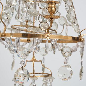 A Gustavian four-light chandelier, by O Westerberg (Stockholm circa 1769-1811), late 18th century.
