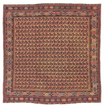372. An antique soumac Afshar rug, West Persia (Iran), 116 x 109 cm.