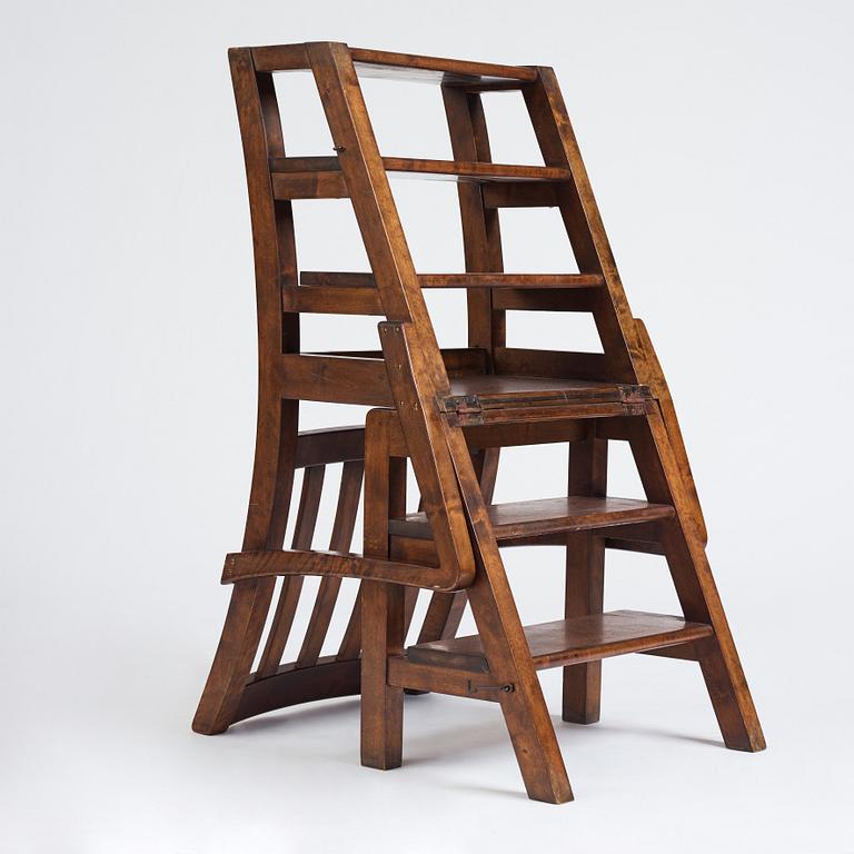 Axel Einar Hjorth, a stained birch library chair/-ladder, Nordiska Kompaniet, 1929, made to the crown prince Gustaf Adolf.