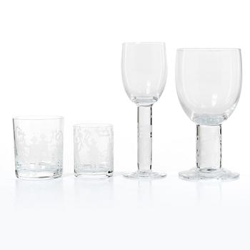 Glasservis, 32 delar, Johansfors, 1900-talets andra hälft.