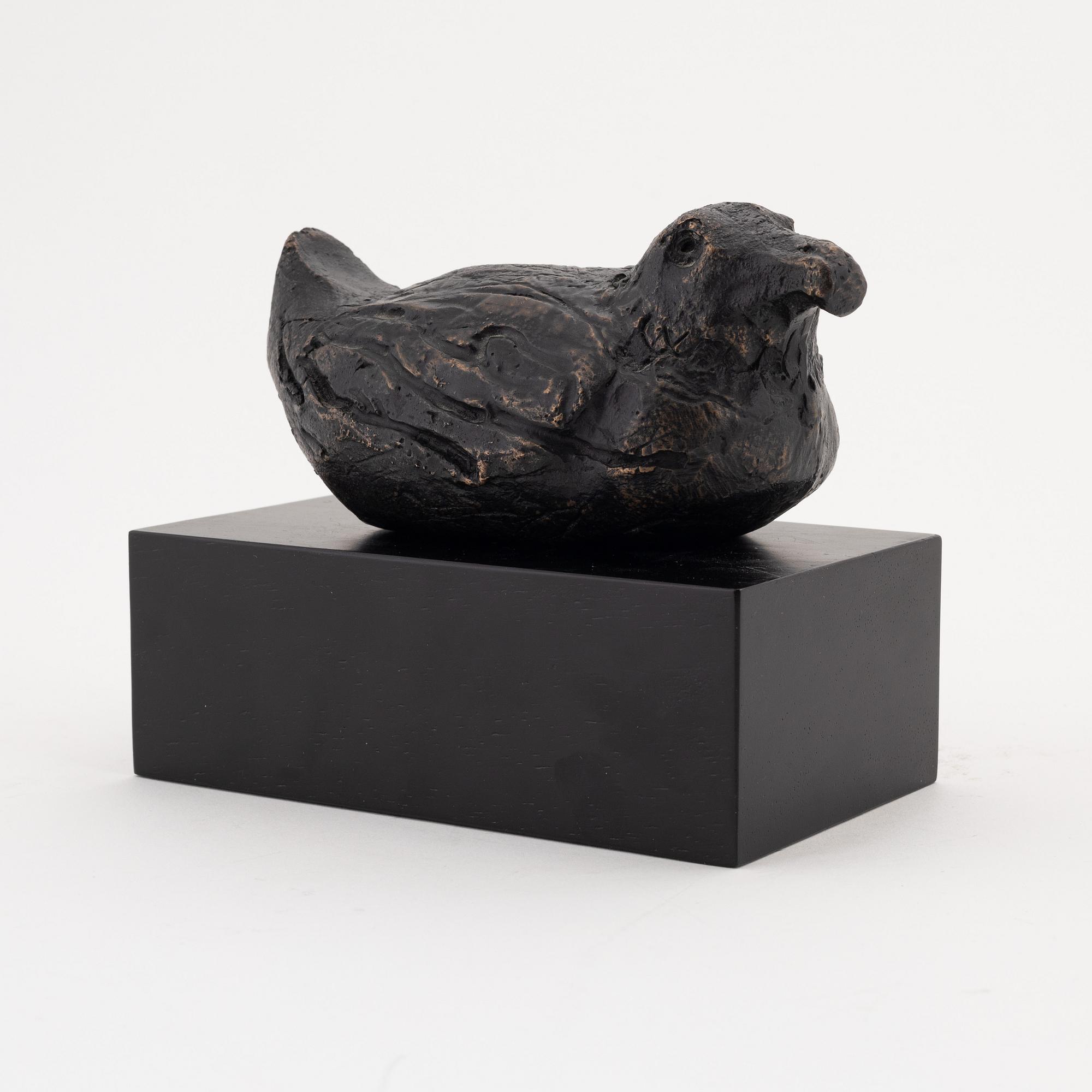 Henrik Allert, sculpture. Signed. Foundry mark. Bronze, total height 14 cm, length 17 cm.