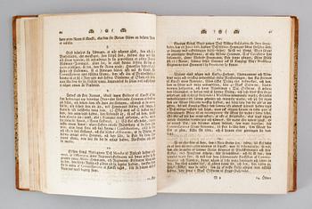 BÖCKER: 2 volymer, Kongl Stadgar, Förordningar, Bref och Resolutioner ang Swea Rikes Landt-Milice, 1765.