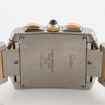 Cartier, Tank Francaise, kronograf, armbandsur, 28 x 28 (36) mm,
