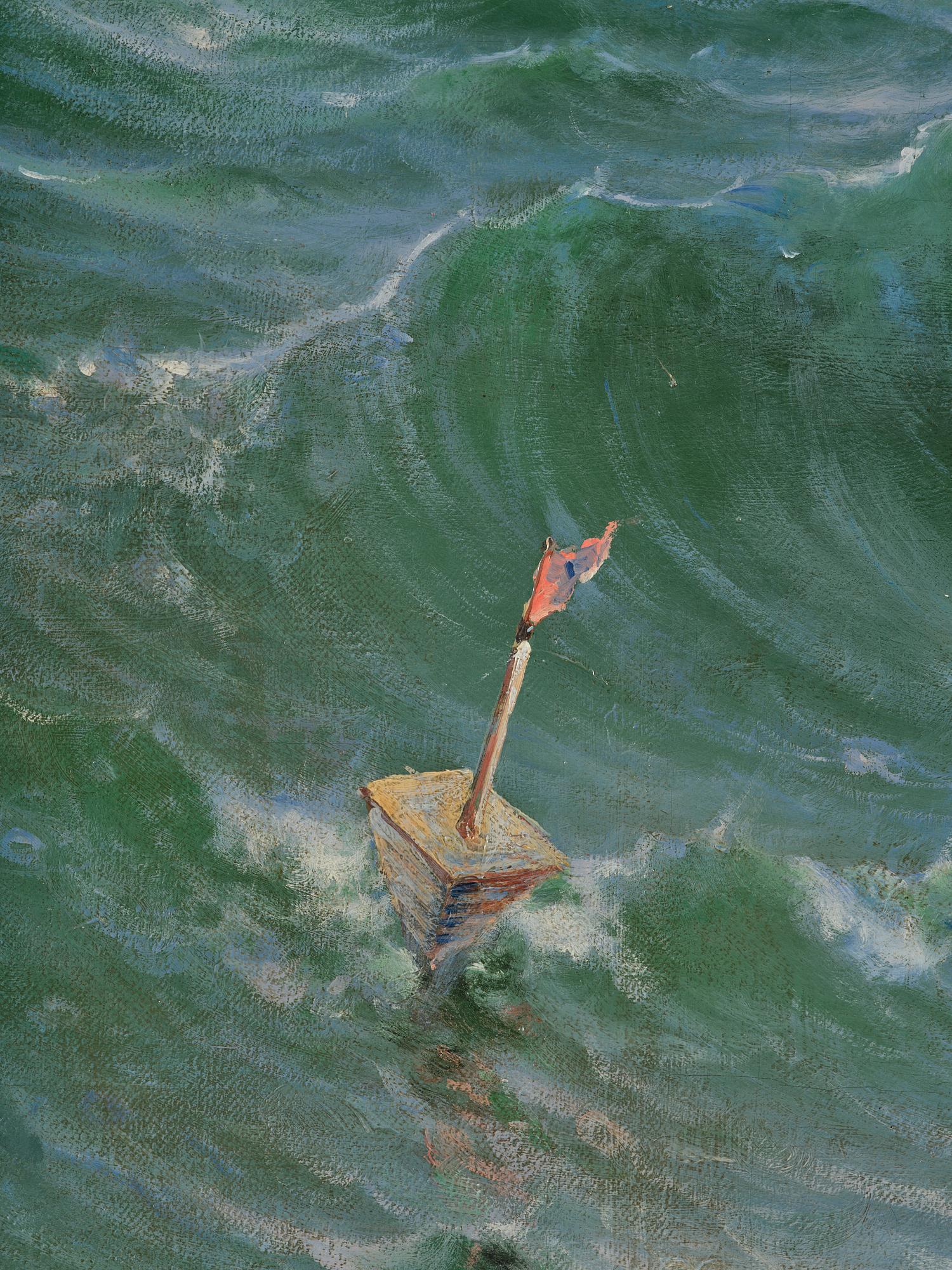 Ludvig Richarde, The steam corvette "Freja" in a lateral view.